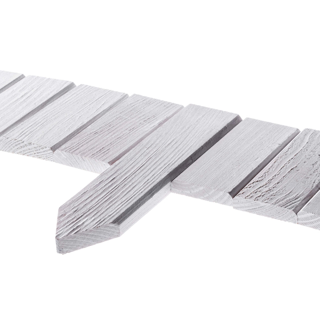Recinzione da giardino in legno KADAX Palisade, infissa nel terreno, colore bianco, 10x114 cm.