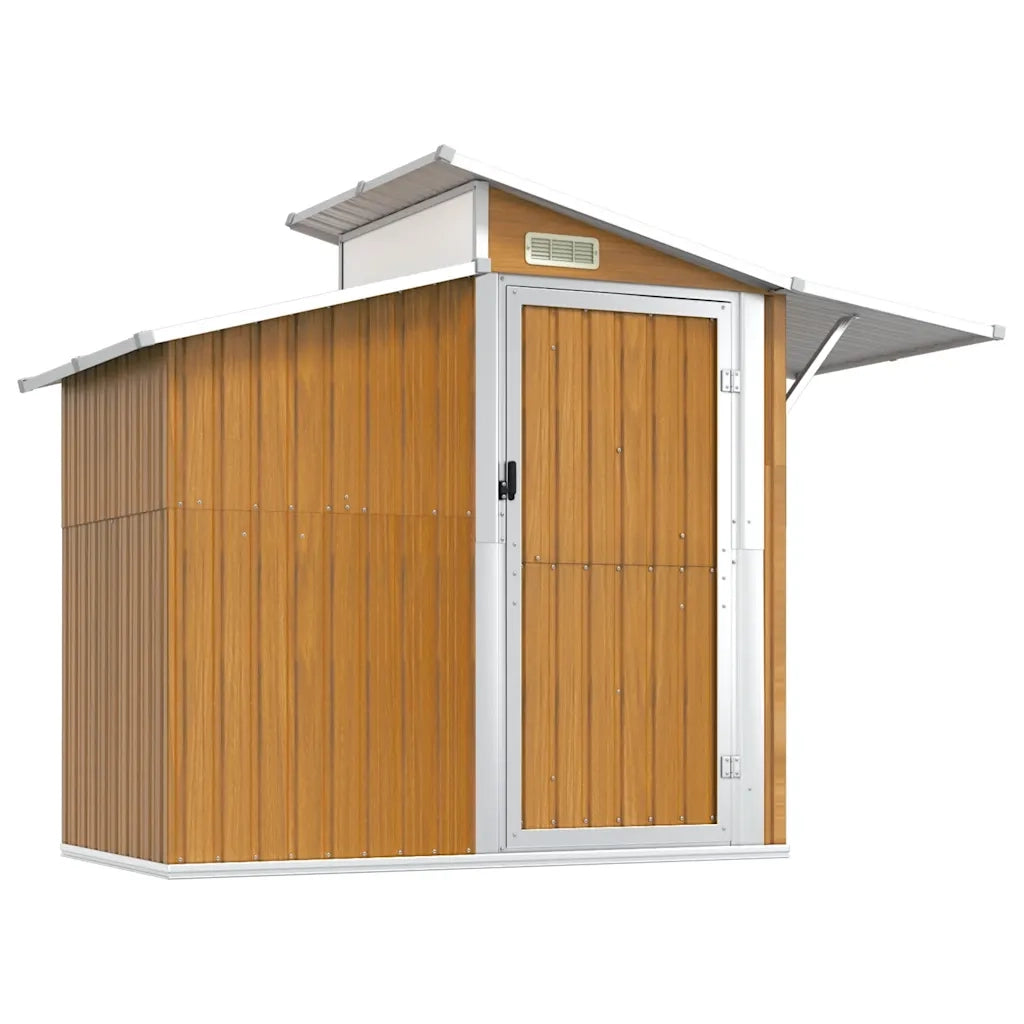 Capanno da Giardino Marrone 270x130x208,5 cm Acciaio Zincato CFW2607330