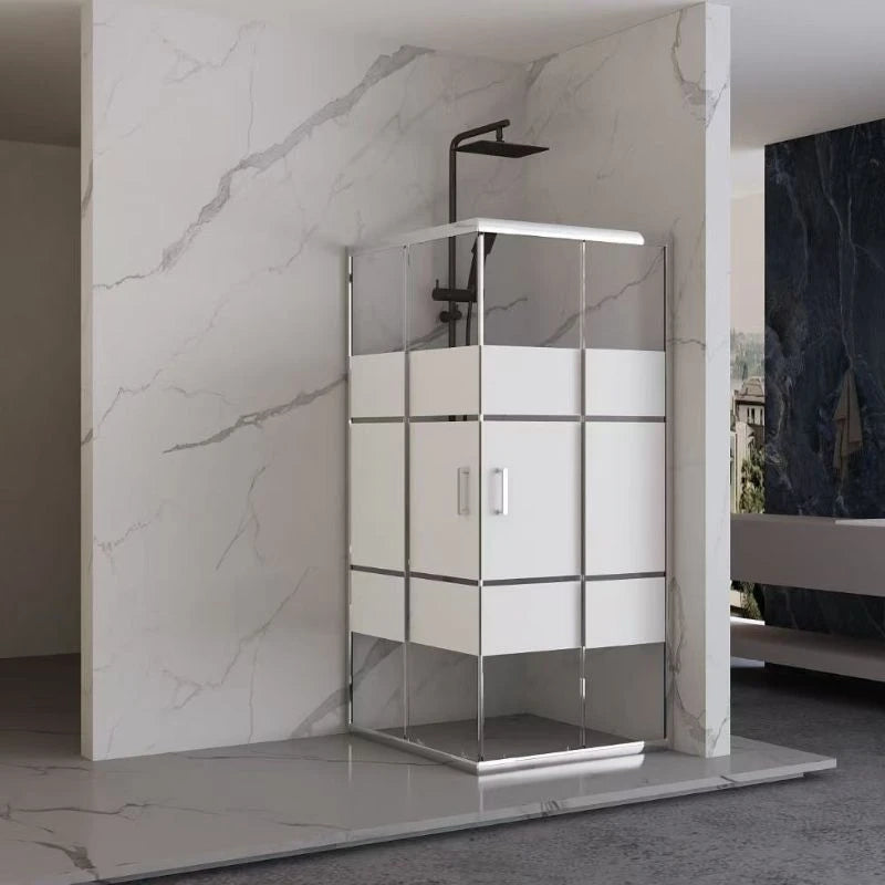 Box Doccia Rettangolare Serigrafato 68-80/88-100x190h 6mm Cromato - Imperia