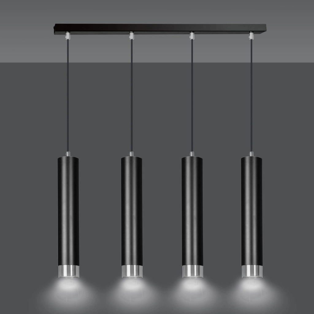 Lampadario sospeso Emibig Kibo 4xGU10 nero/cromo 60cm