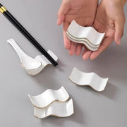 Set di supporti per forchette in ceramica da 6 pezzi, supporto per cucchiaio in stile cinese, supporto per coltello e forchetta, supporto per forchette in ceramica