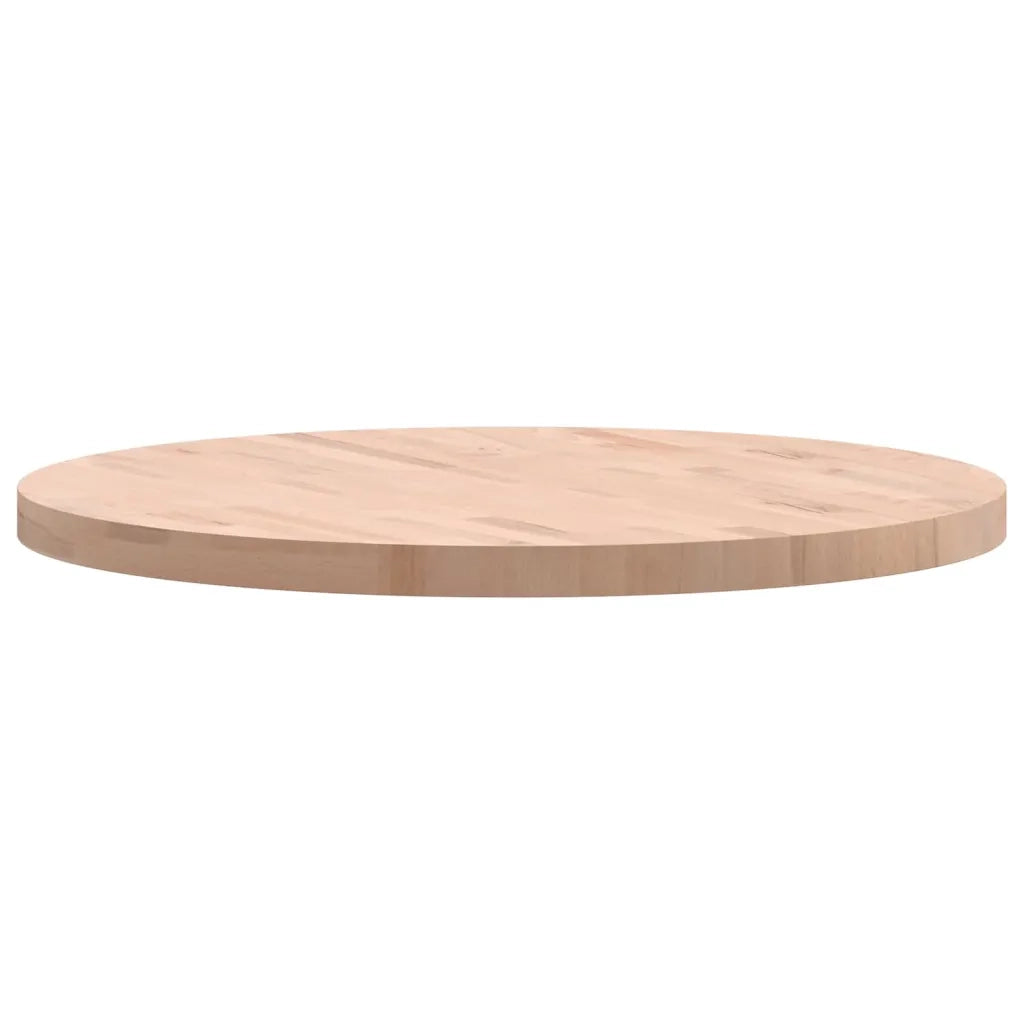 Piano per Tavolo | Superficie Tavolo | Piano Scrivania ?80x4 cm Rotondo in Legno Massello di Faggio