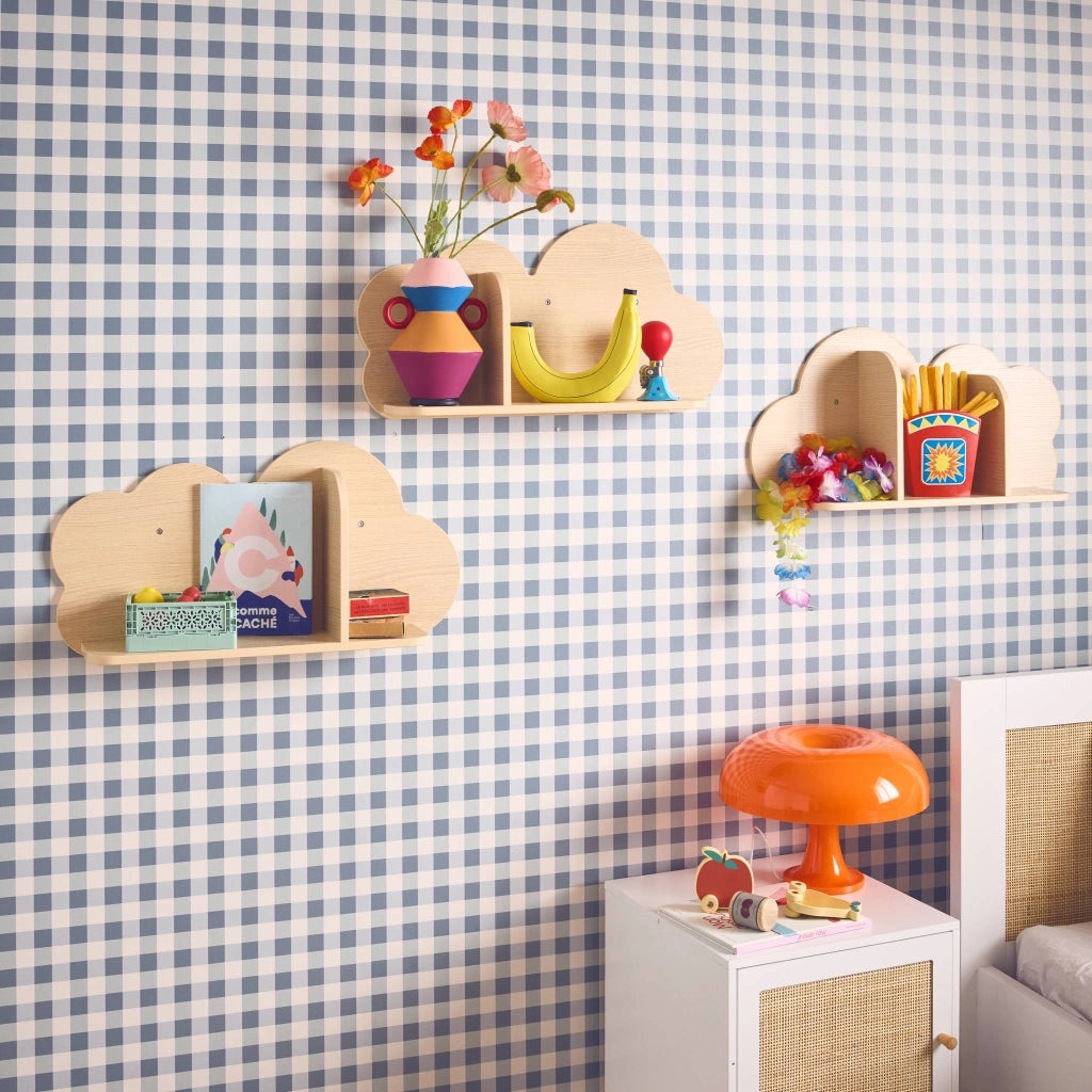 Mensole da parete nuvole per la cameretta dei bambini, set di 3,