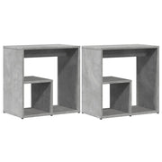 Tavolini 2 pz | Tavolo laterale Grigio Cemento 50x30x50 cm in Legno Multistrato