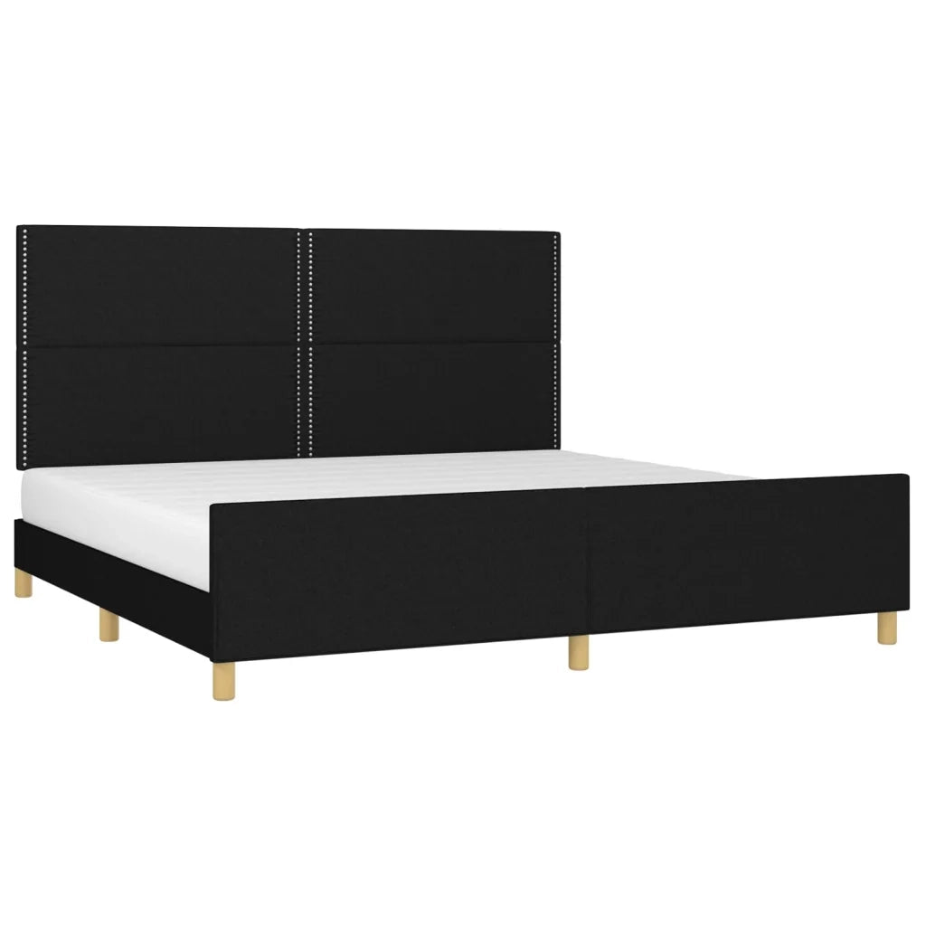 Giroletto senza Materasso Nero 200x200 cm in Tessuto 3125002