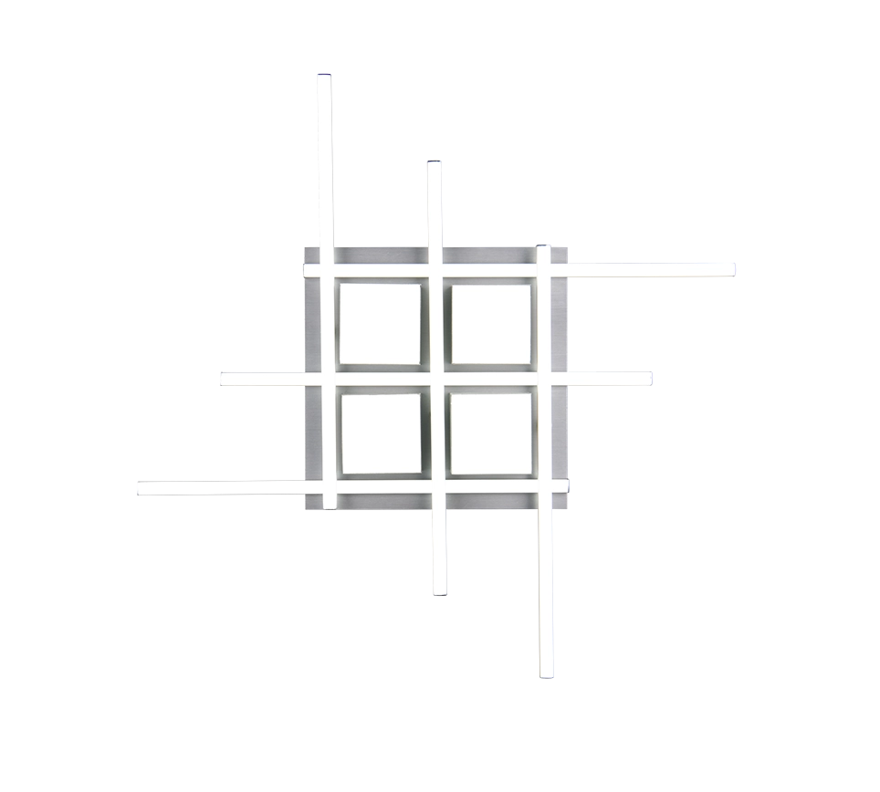 Plafoniera LED, metallo, acciaio, 70x70 cm, Roger