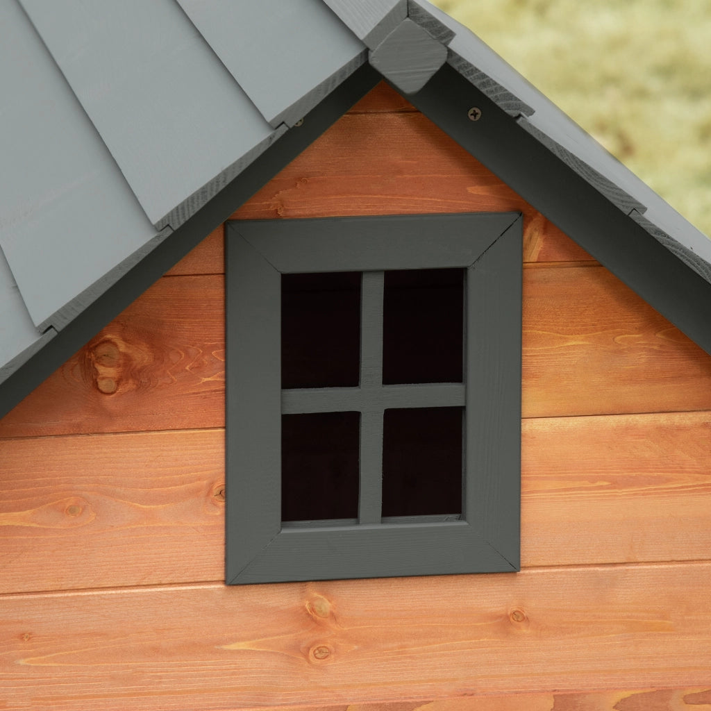 Cuccia per Cani da Esterno in Legno di Abete ¨C zephmum ¨C Grigio 81.3x91.5x98.5 cm