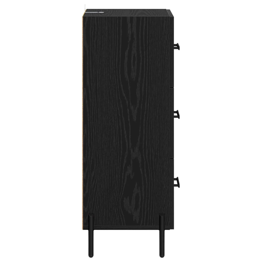 Credenza | Madia | Buffet da pranzo | Armadio da pranzo Rovere nero 34 x 34,5 x 90 cm Legno multistrato