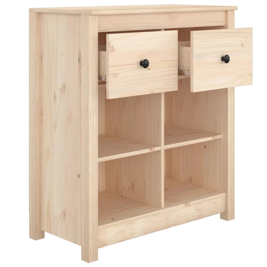 Buffet credenza cassettiera armadio mobile contenitore organizer per cucina soggiorno salotto 70 x 35 x 80 cm legno massello di pino marrone 02_0029645