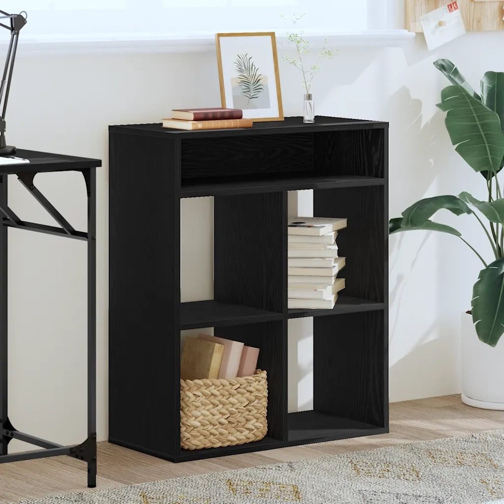 Libreria Nera 66x31x80 cm in Legno Multistrato 860293