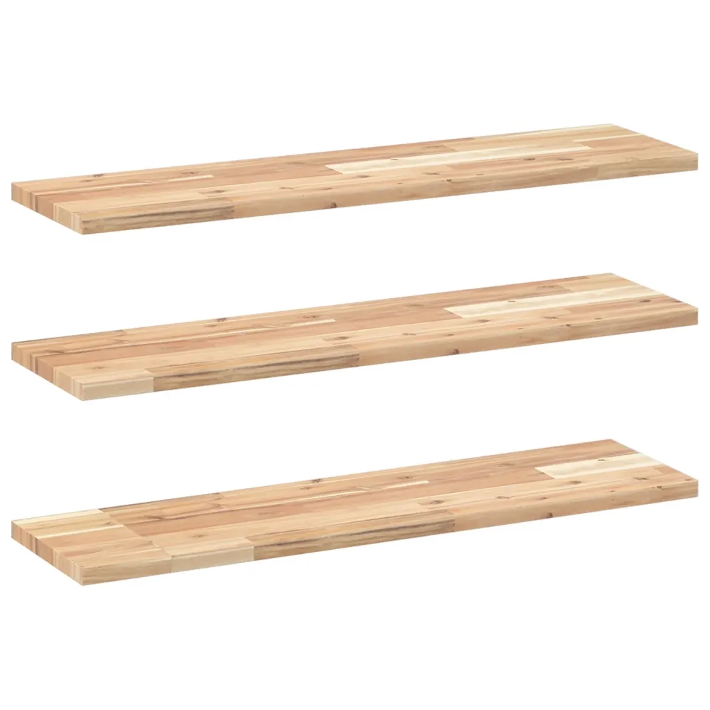 vidaXL Mensole da Parete 3 pz 100x20x2 cm Legno Acacia Non Trattato