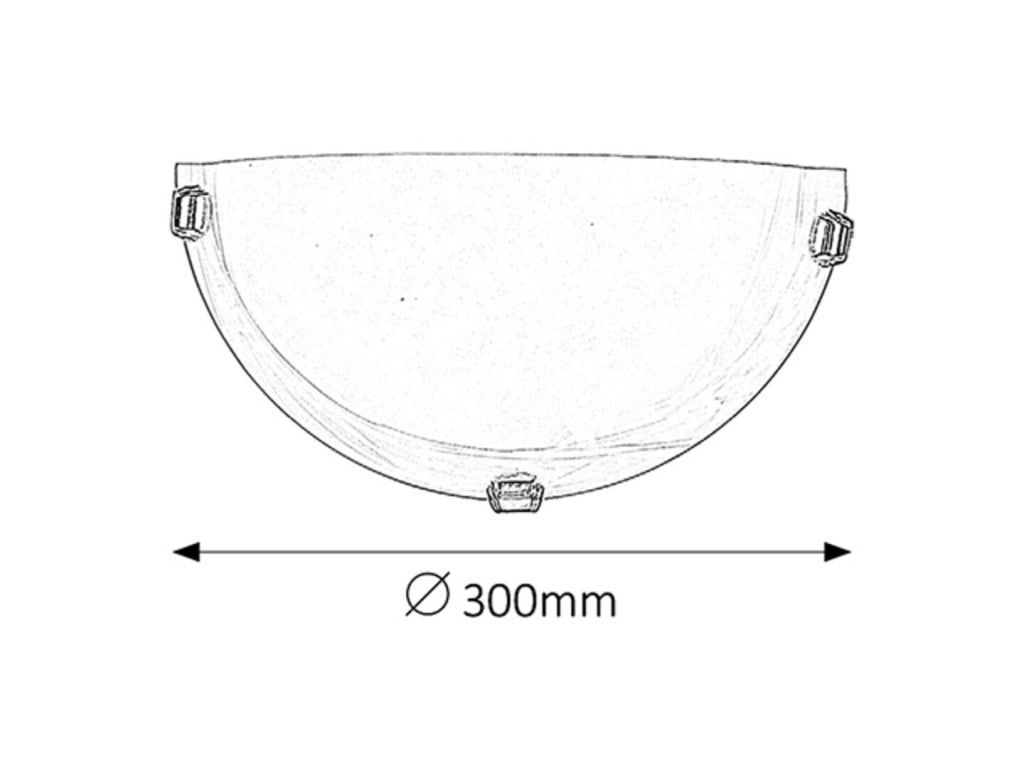 Applique bagno Rabalux Alabastro 3001 E27 vetro bianco