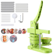 Macchina per spille 75 mm DC-108 in ABS e PP verde, pressa manuale per fai da te con 100 accessori, ergonomica e pratica