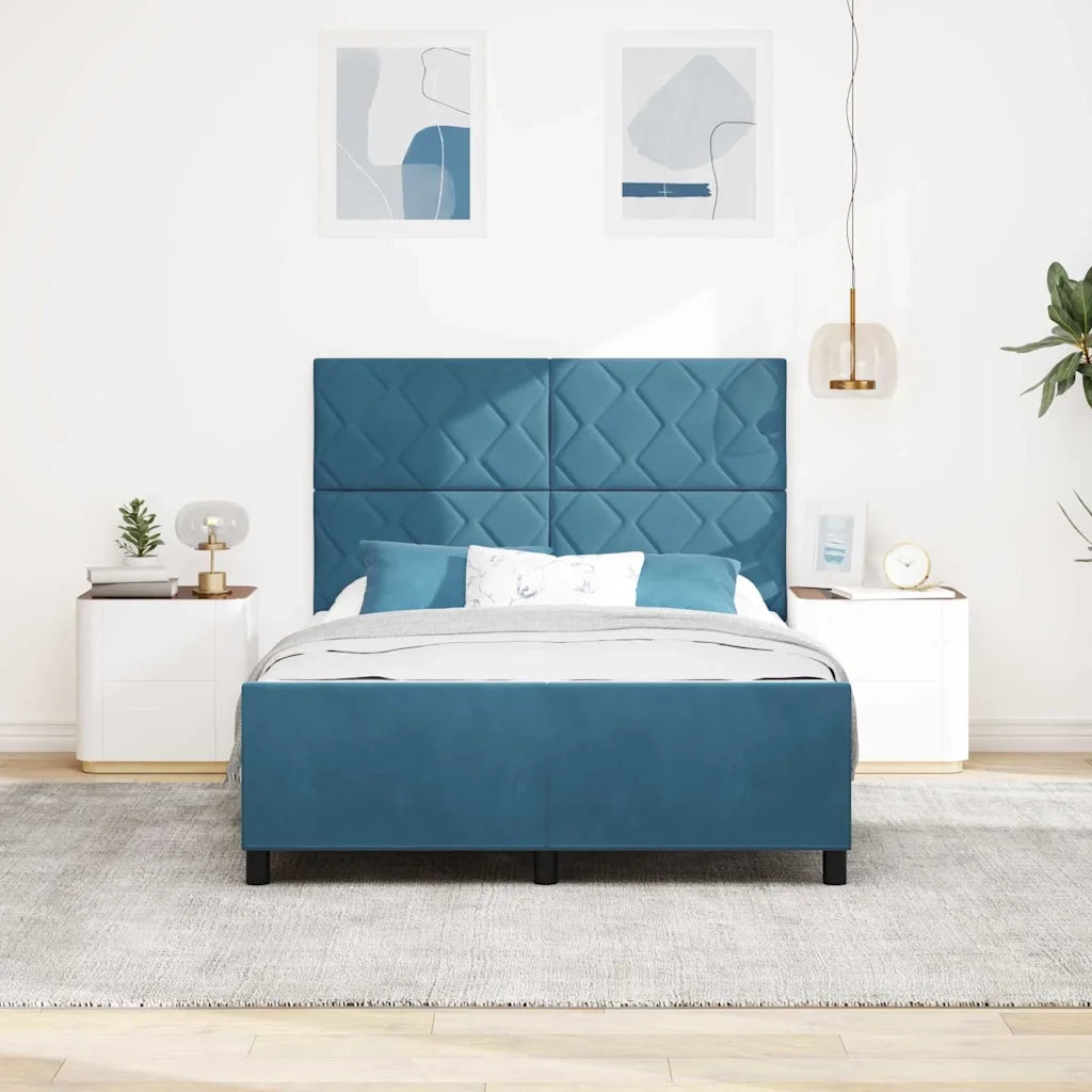Letto a molle con testiera Blu Scuro 160 x 200 cm Velluto 3345021