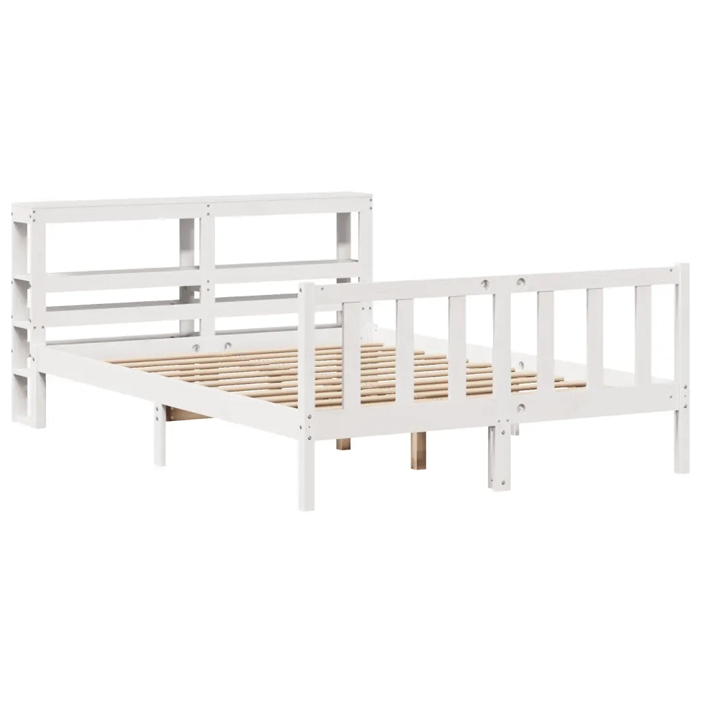 Letto senza Materasso Bianco 120x190 cm Legno Massello di Pino