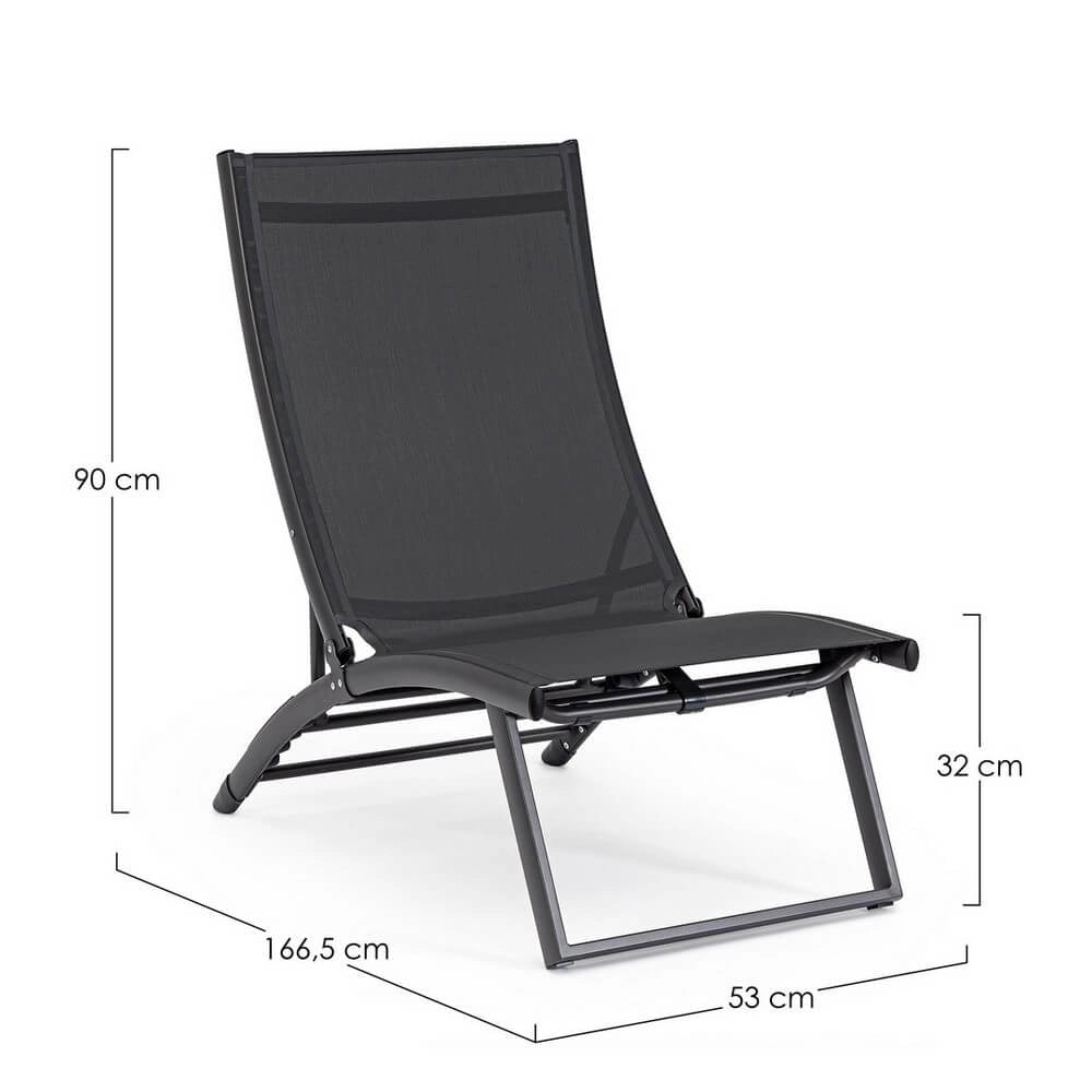 Set di 2 Poltrone Lounge Reclinabili da Esterno in Alluminio e Textilene - TERRA