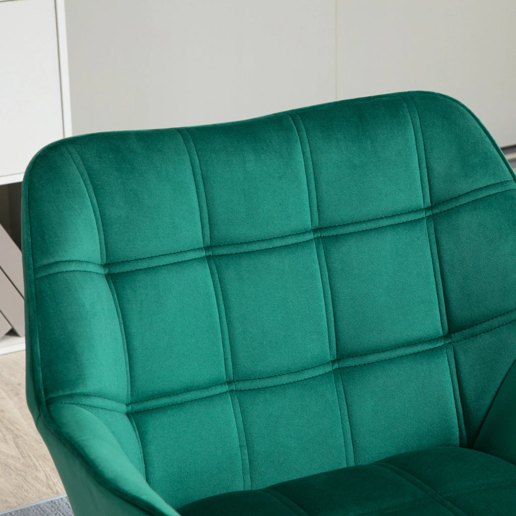 Poltrona in Velluto e Legno ¨C Zephmum ¨C Verde 67x61.5x71