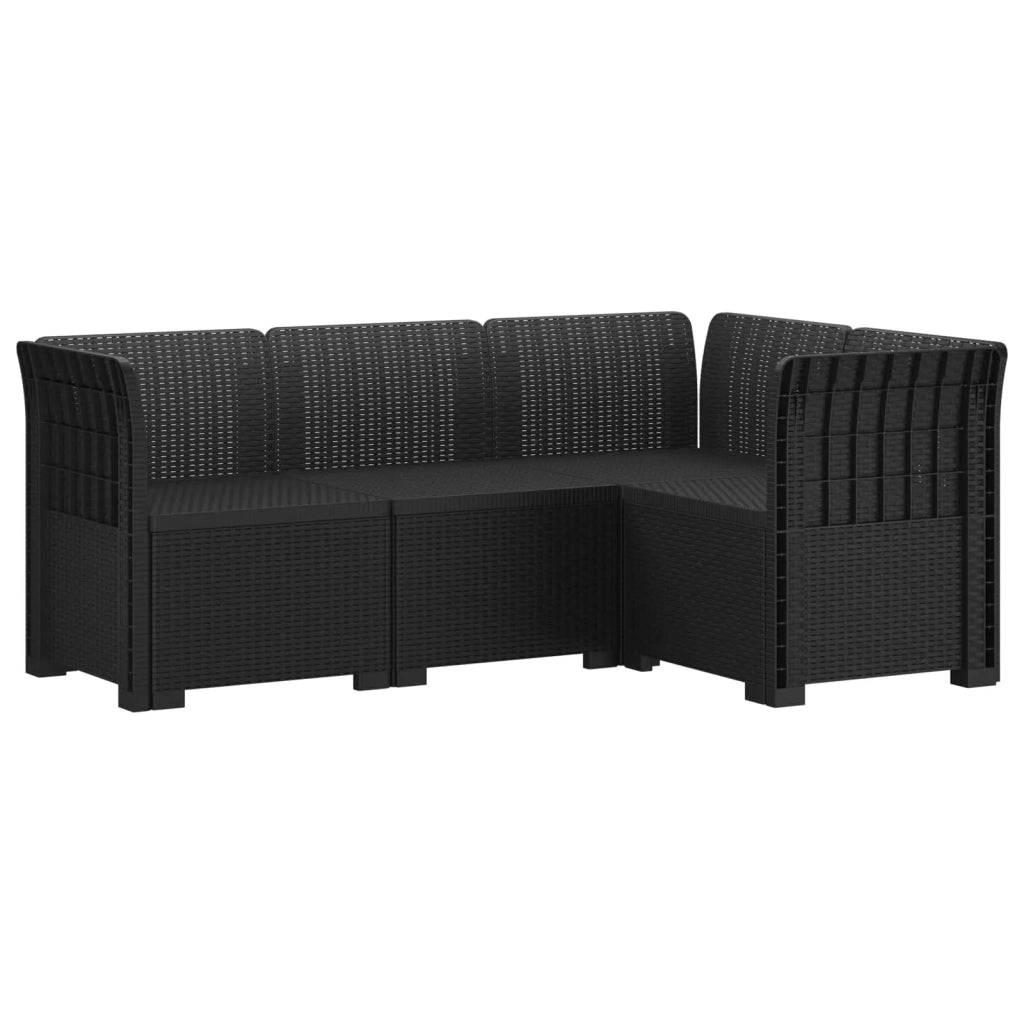 Divano da Giardino 4 Posti Aspetto Rattan PP Antracite 3443958