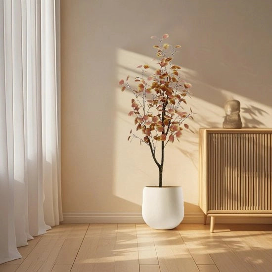 Eucalipto Artificiale di Autunno, Lunga Pianta di Finto Orso con Eucalipto Finto per Decorazioni di Autunno, Foglie di Eucalipto Finto con Acciaio per la Casa, Ringraziamento, Festival