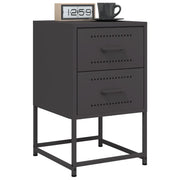 Comodini 2 pz-Set di 2 Tavolino da notte Neri 36x39x60,5 cm in Acciaio 435105