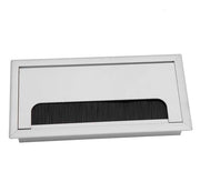 Organizzatore di cavi per ufficio - Copertura di cavi in alluminio - Organizzatore di cavi per scrivania - Pennello di installazione 4mm - Dimensioni medie 160x80x25mm - Installazione facile - Adatto per ufficio - Passaggio di cavi