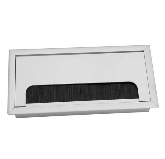 Organizzatore di cavi per ufficio - Copertura di cavi in alluminio - Organizzatore di cavi per scrivania - Pennello di installazione 4mm - Dimensioni medie 160x80x25mm - Installazione facile - Adatto per ufficio - Passaggio di cavi