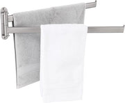 Supporto per asciugamani da bagno 2 braccia rotante, doppia presa asciugamani da bagno in acciaio inox 18/8, 50CM, 180° di rotazione, A2104S2L50-2