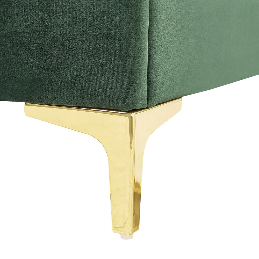 Letto imbottito matrimoniale 160 cm 6 testiera verde velluto gambe dorate