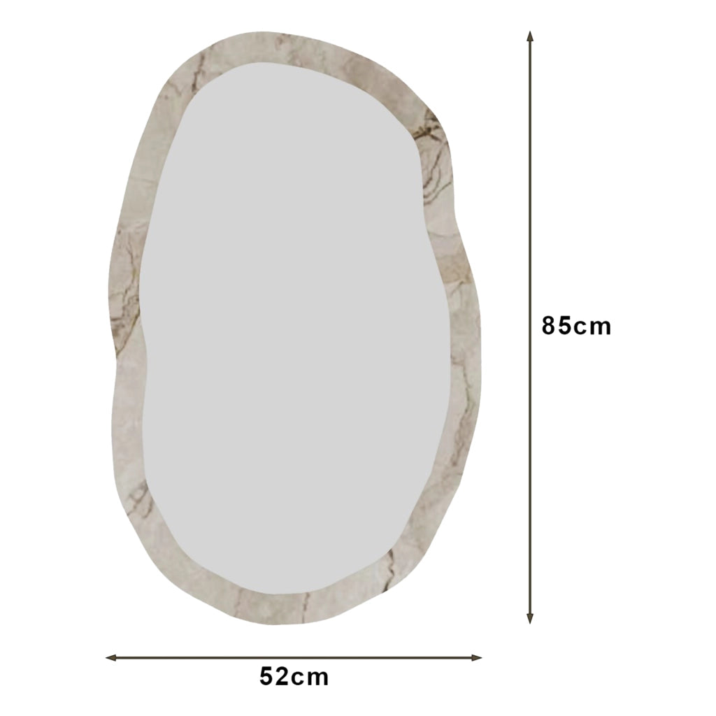 Tromello, Specchio Forma Ovale, 52x86h cm Bianco Marmo
