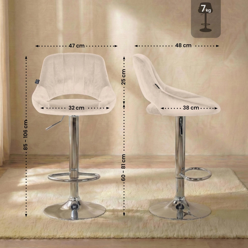 Set di 2 sgabelli da bar Milet velluto C 3