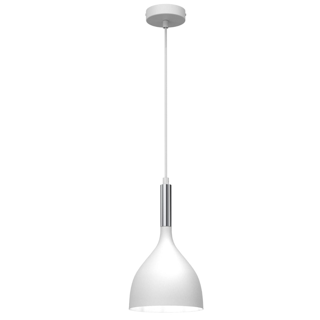 Lampada a sospensione bianca/cromo Noak E27 15W Luminex
