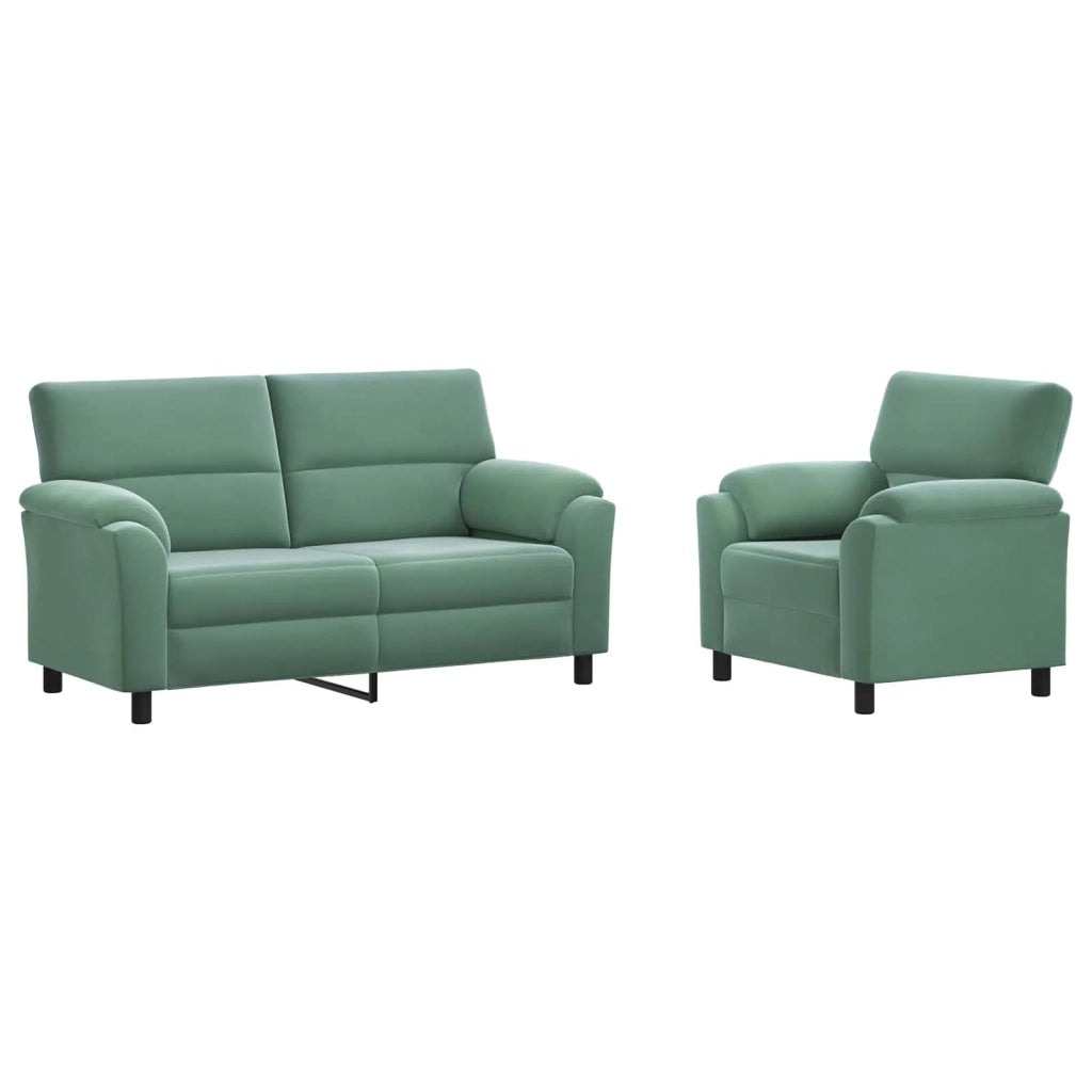 Set di divani 2 pcs Verde Mare Velluto 3430445