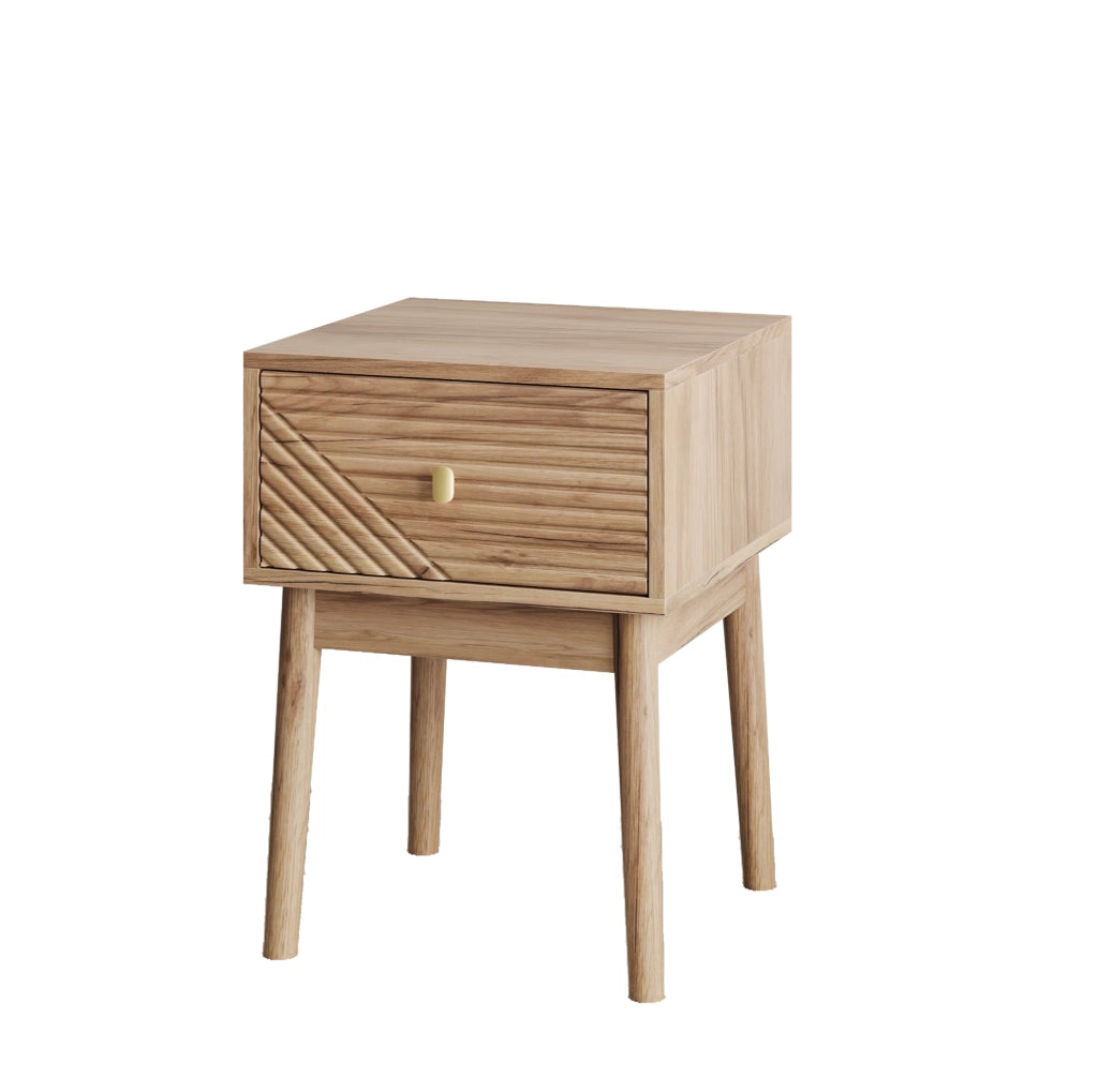 Comodino con 2 cassetti, effetto rovere, 40 x 40 x 55 cm