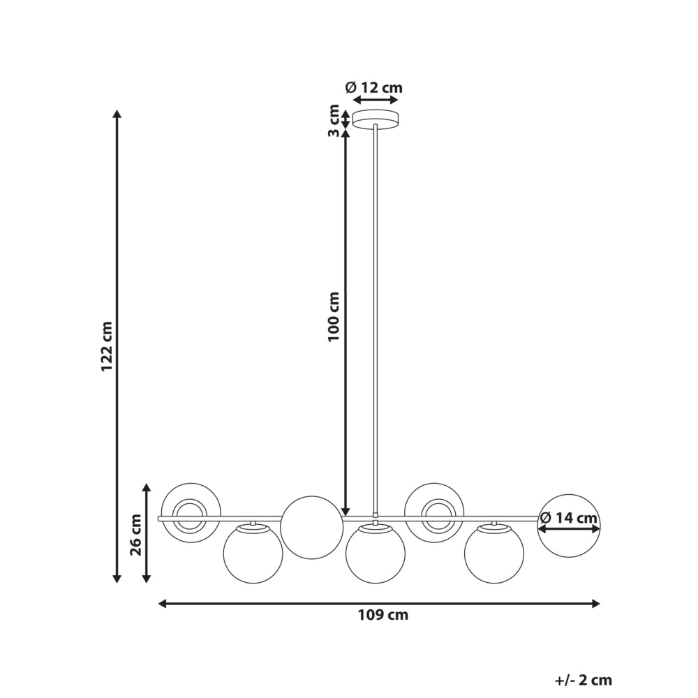 Lampada da soffitto in metallo con 7 paralumi in vetro oro stile glamour