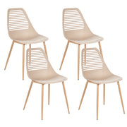 Set di 4 sedie da pranzo Seduta sintetica beige Gambe in metallo Seduta moderna semplice e minimalista