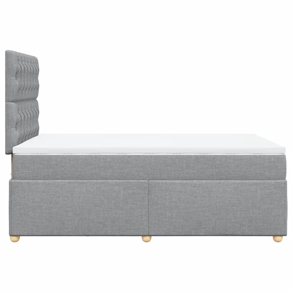 vidaXL Giroletto a Molle con Materasso Grigio Chiaro 120x200cm Tessuto