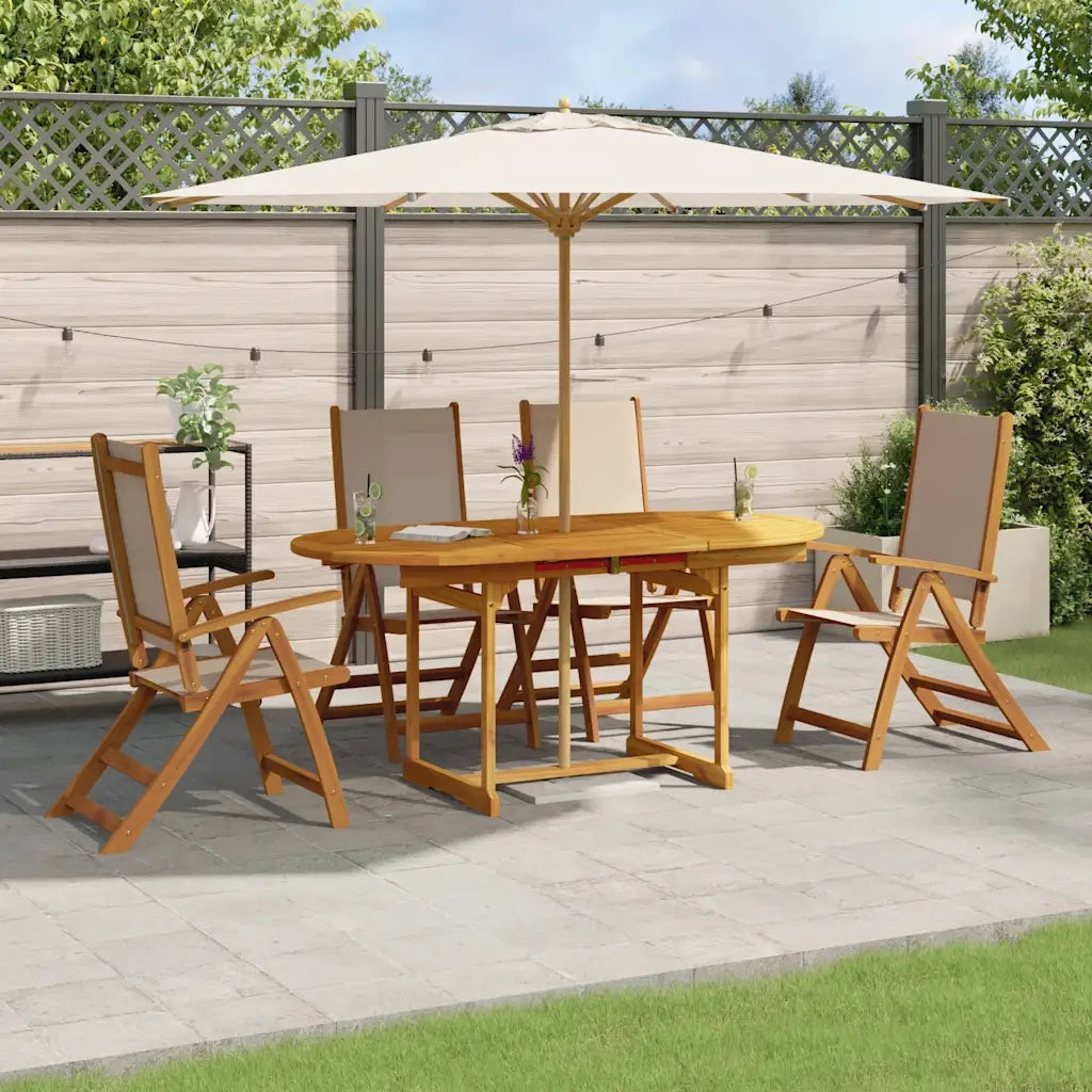 Set Pranzo da Giardino 5pz Legno Massello di Acacia e Textilene 3279322