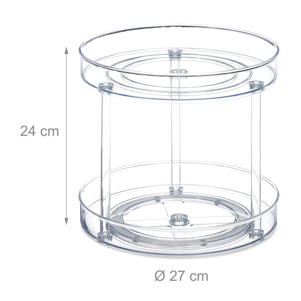 Organizer rotante 27 cm in plastica bianca ideale per spezie e bagno stile pulito 13_0014552