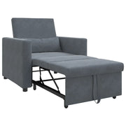 Divano letto | Sof¨¤ letto | Letto singolo estraibile singolo con ruote Grigio scuro Velluto