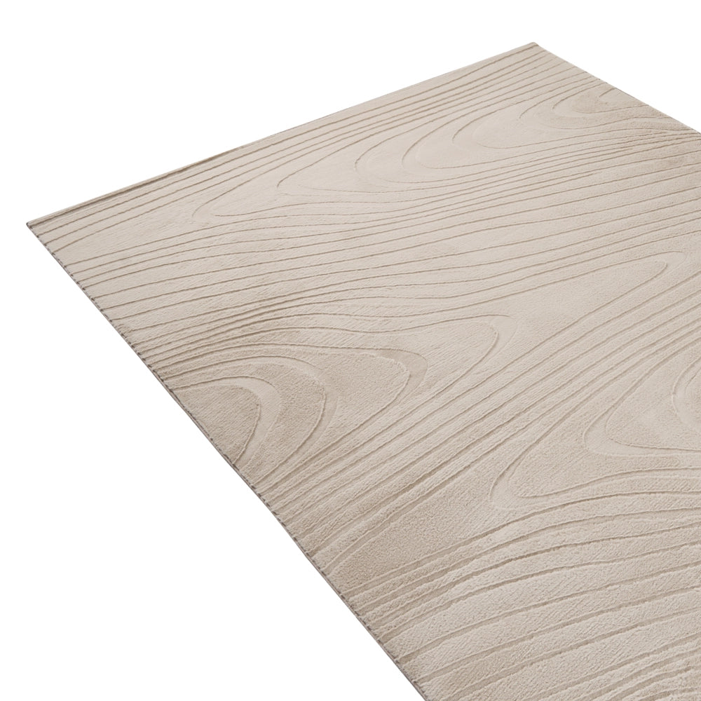 Tappeto in pelliccia sintetica di coniglio beige in poliestere, 160 x 160 cm, quadrato, morbido, a pelo lungo, motivo geometrico