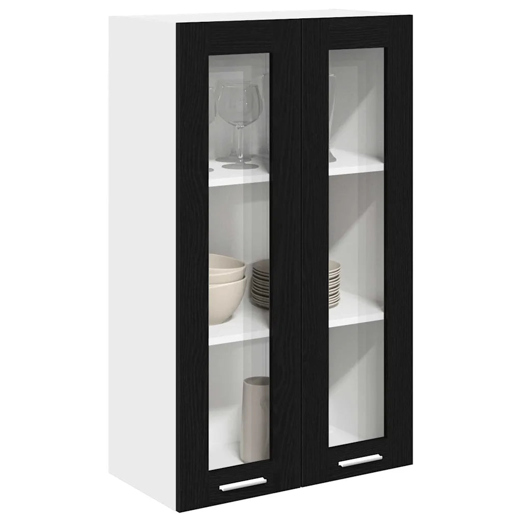 Armadio pensile con porta Riga Rovere Nero 60 x 31 x 100 cm 884387