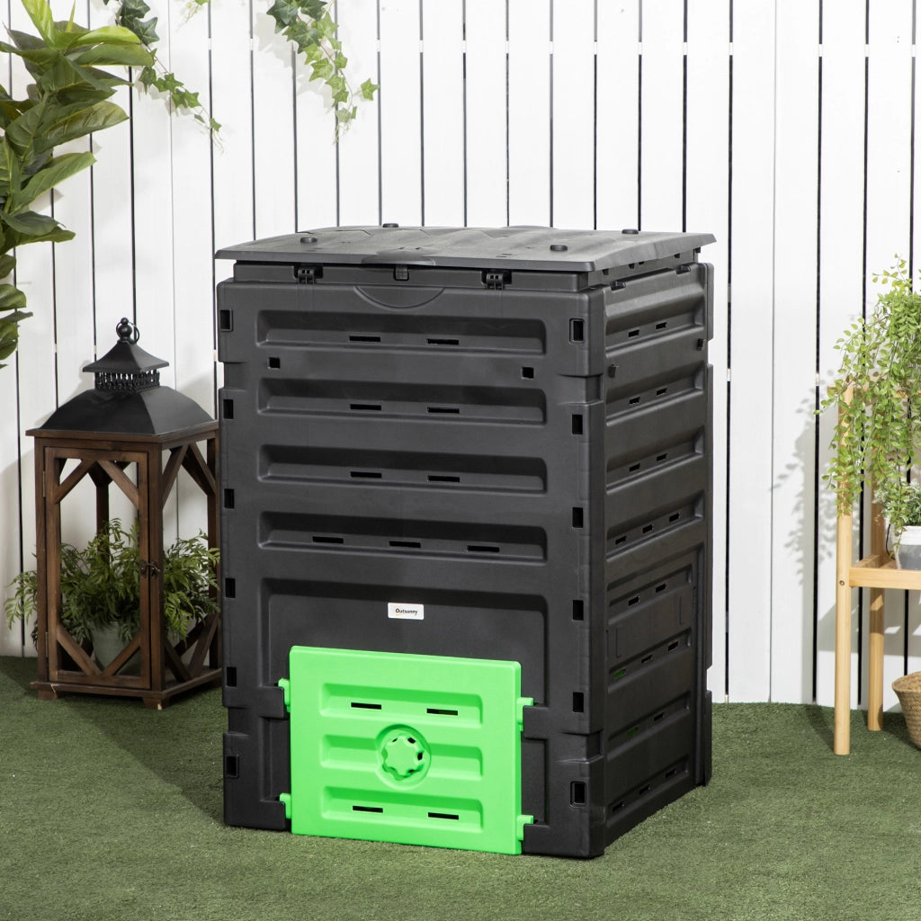 Compostatore 450 L per Giardino ¨C zephmum ¨C Nero 69x71x103 cm