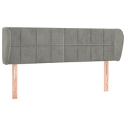 Testiera | Testata ad Orecchio Grigio Chiaro 147x23x78/88 cm in Velluto