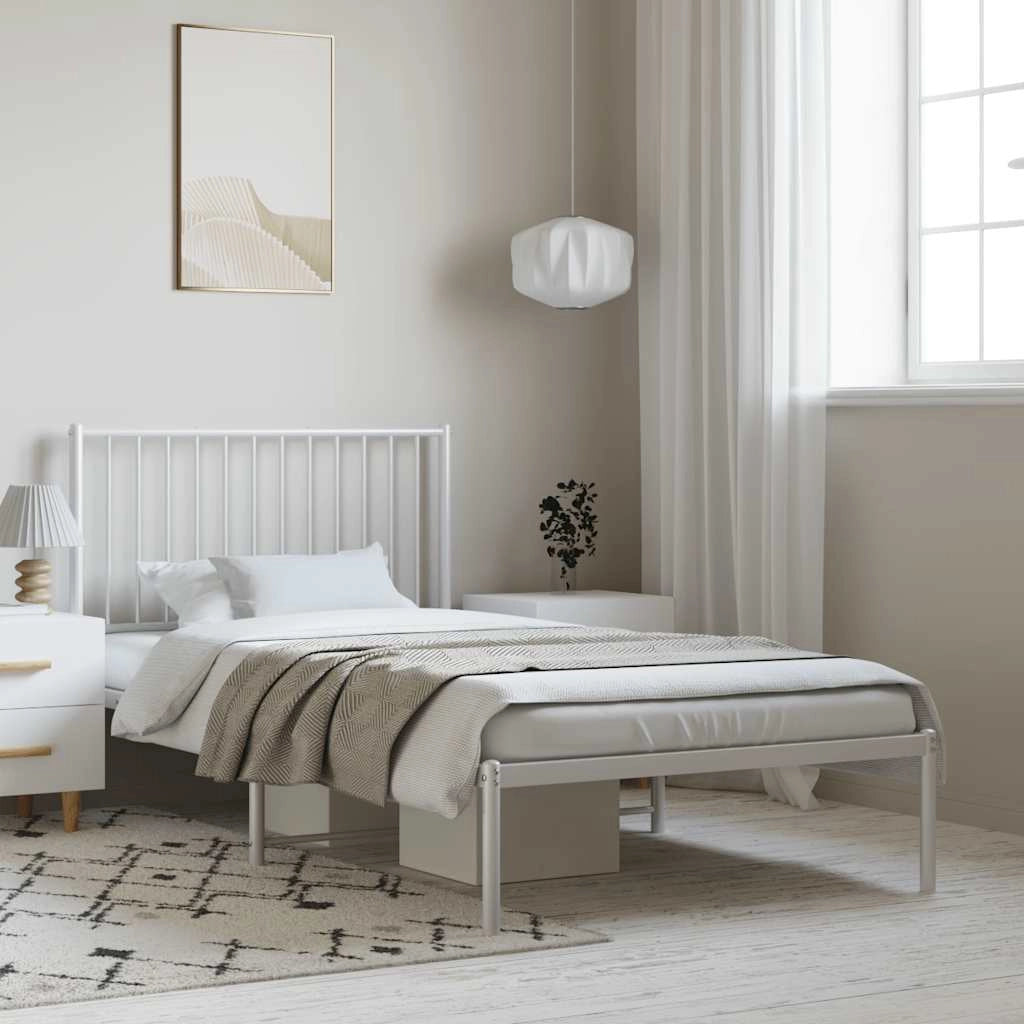 Giroletto con Testiera Metallo Bianco 100x190 cmcod mxl 105717