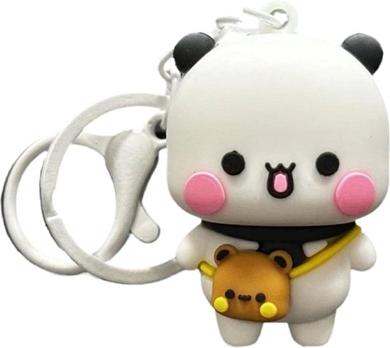 Portachiave giocattolo panda - Caricatura divertente portachiave panda - Figurina animale portachiave - Portachiave panda con modello di panda