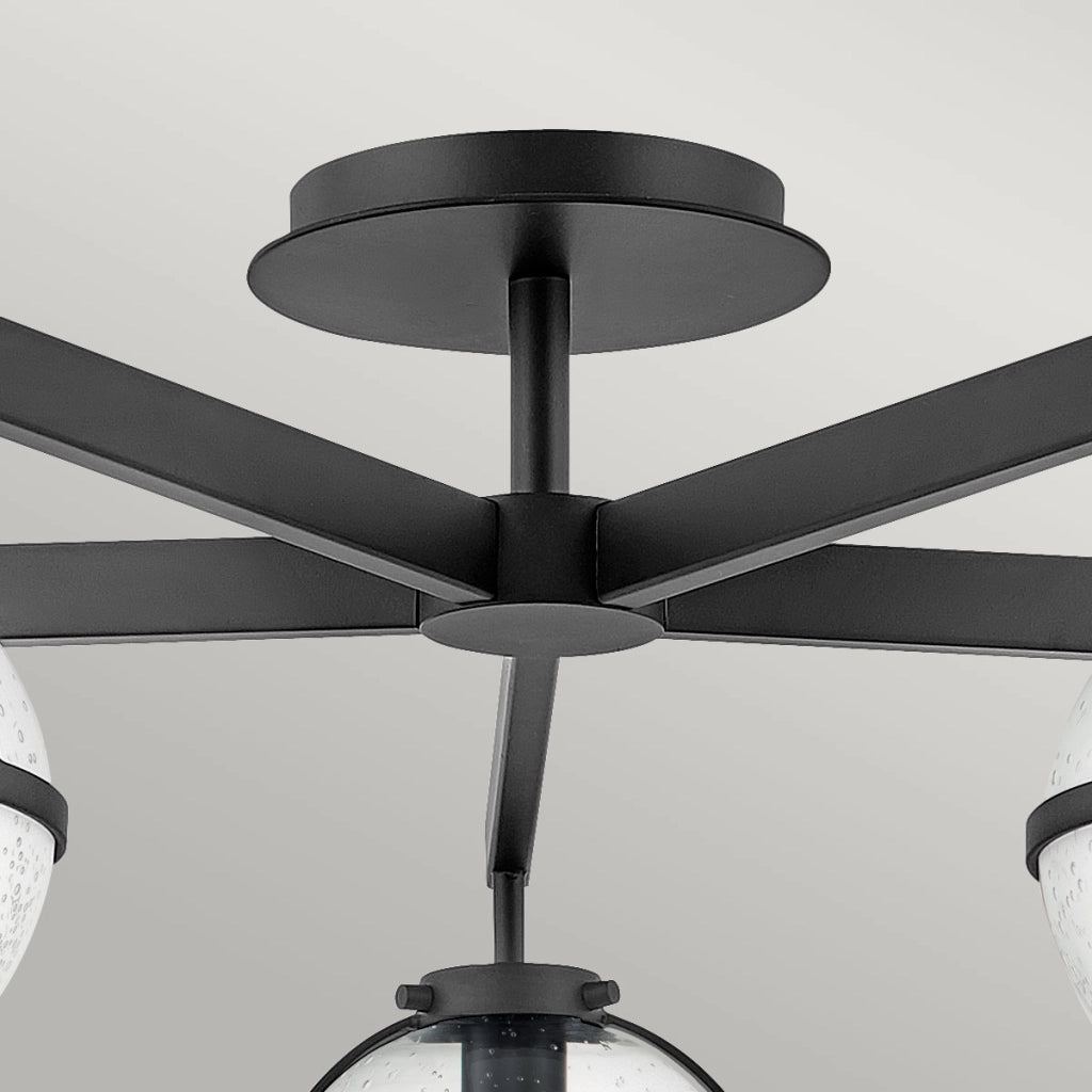 Lampada sospesa Hinkley Hollis nera Ø81cm 5xE14 IP44