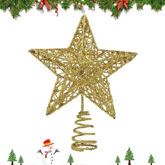 Decorazione di Natale - Toppa di Albero di Natale in Oro 20 cm per Arredamento di Casa