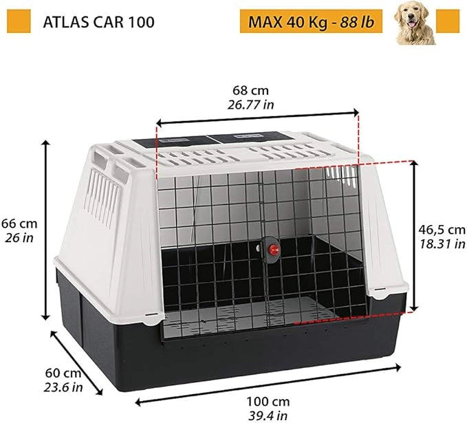 TRASPORTINO 'ATLAS CAR' 'mod.100' - cm 100 x 60 x h 66 (portata max 40 kg)  - FERPLAST