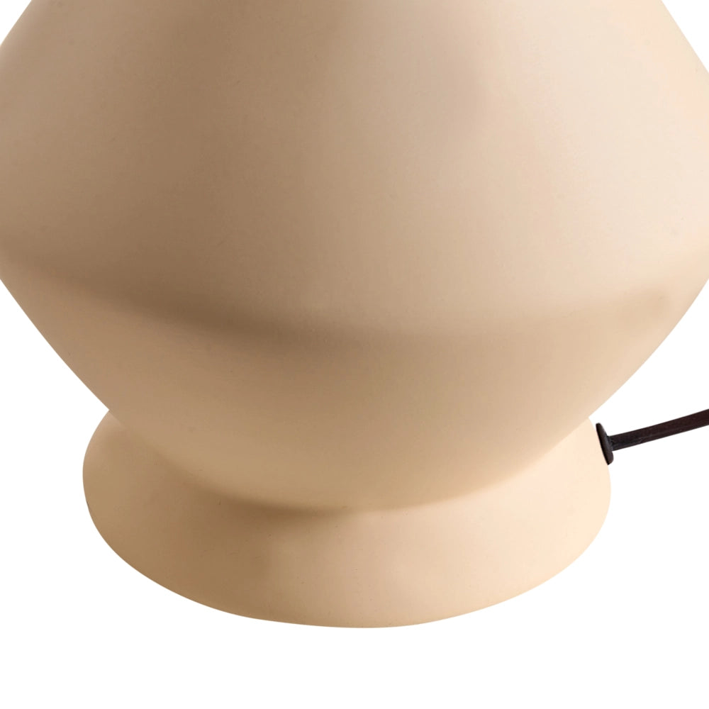 Lampada da tavolo Beige Base in ceramica Tessuto con paralume strutturato Luce d'ambiente a tamburo