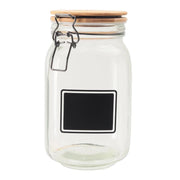 MA MAISON PURE GLAS BARATTOLO IN VETRO CON TAPPO IN LEGNO CHIUSURA A CLIP + ETICHETTA PER PERSONALIZZAZIONE 12X12X20H CM